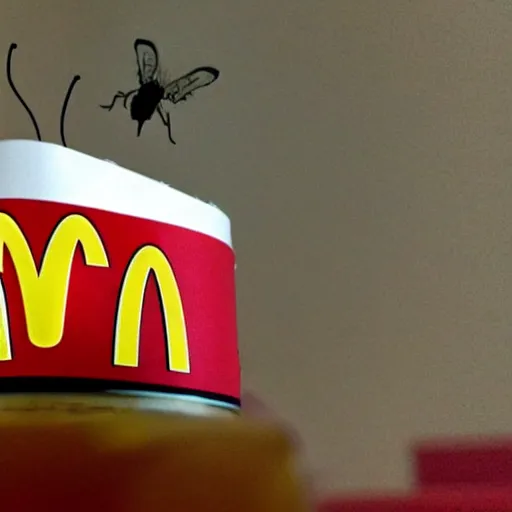 Prompt: a butterfly with wings made of mcdonalds logos