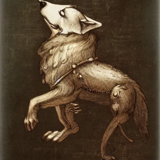 Image similar to retarded wolf, da vinci