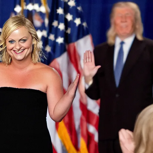 Prompt: Amy Poehler taking the oath of office as president of the united states