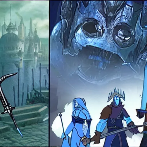 Image similar to dark souls animated movie, 90s, disney renaissance