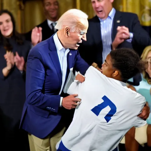 Image similar to joe biden tackling joe biden