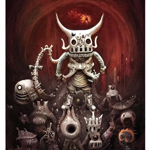 Prompt: bone viking by shaun tan, style of yoshitaka amano