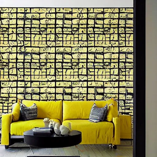 Image similar to stone roses wallpaper in a modern lounge, picture in a catalogue, beautiful interior design,