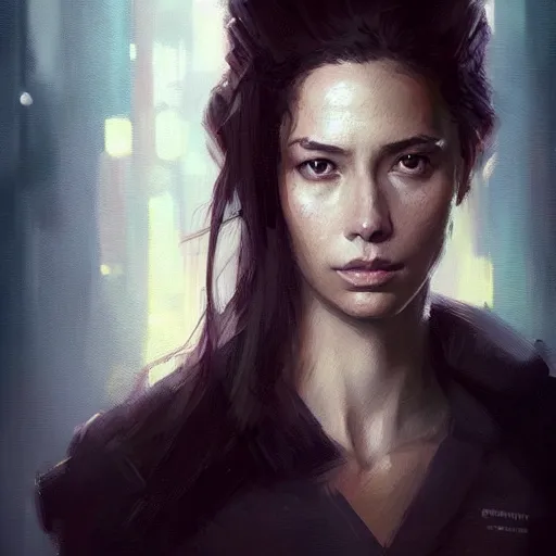 Image similar to portrait of a woman by greg rutkowski, naomi nagata from the expanse book series, very tall and slender, highly detailed portrait, scifi, digital painting, artstation, concept art, smooth, sharp foccus ilustration, artstation hq