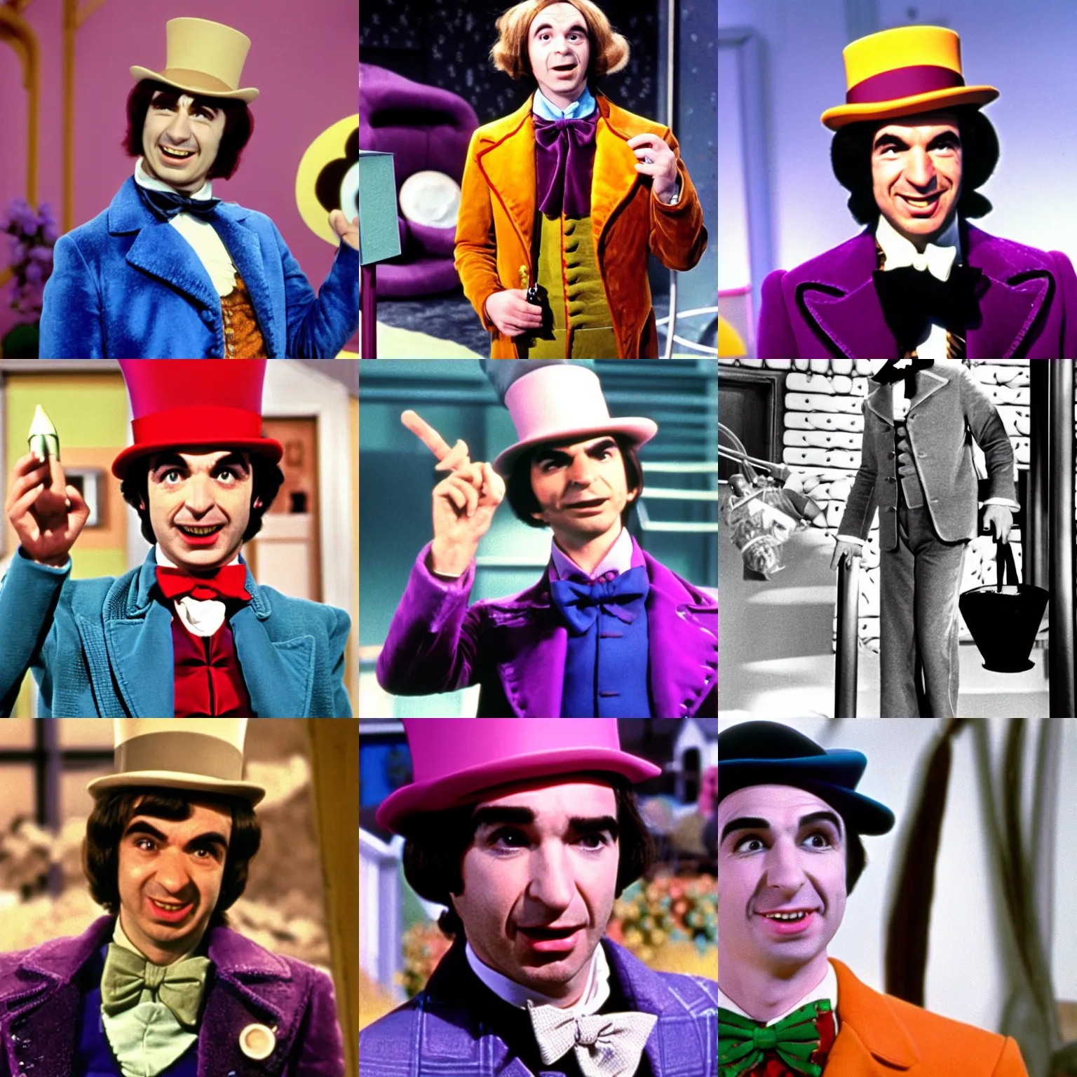 Prompt: nathan fielder as willy wonka in charlie and the chocolate factory (1971)