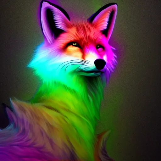 Prompt: digital lime and light fox, retrowave palette, digital world, highly detailed, electric breeze, anatomically correct vulpine, synth feel, fluffy face, ear floof, flowing fur, super realism, accurate animal imagery, 4 k digital art