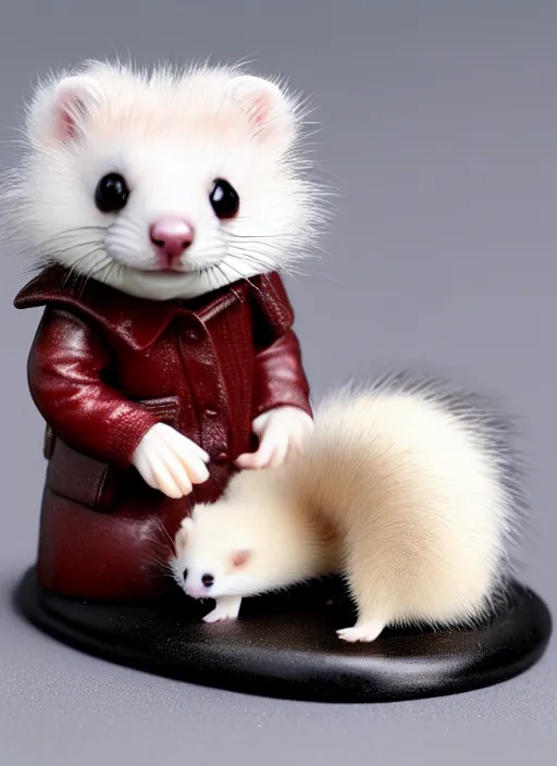 Image similar to 80mm resin detailed miniature of fluffy ferret, Product Introduction Photos, 4K, Full body, simple background