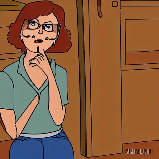 Prompt: Nancy Gribble from King of the Hill, digital art