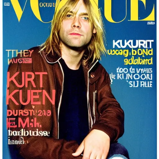 Image similar to kurt cobain on 9 0 s vogue cover