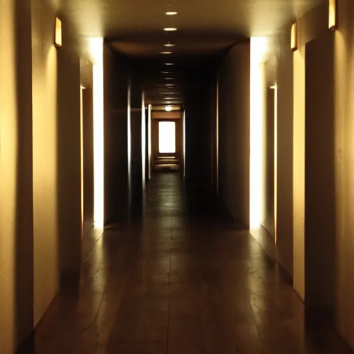 Image similar to a dark recursive hallway with a heavenly glow