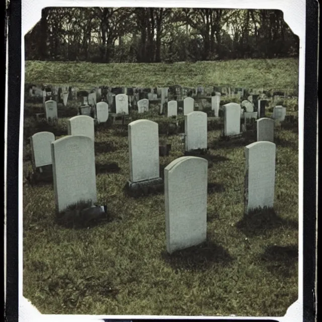 Image similar to beautiful graveyard, vintage polaroid