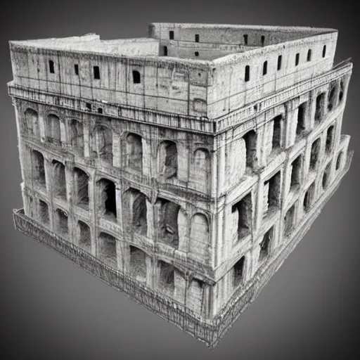 Image similar to squared cubic colosseum