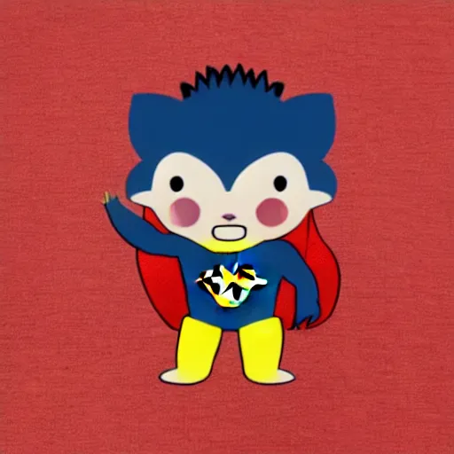 Image similar to an adorable superhero porcupine