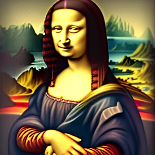 Image similar to Marge Simpson as the Mona Lisa