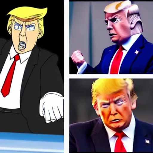 Image similar to donald trump as a main antagonist in anime