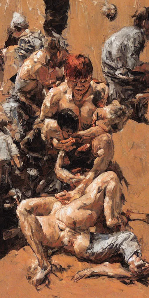 Prompt: oil painting scene from the birthing by kim jung gi