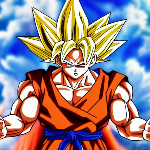 Image similar to Goku super Saiyan god, concept art, aesthetic, detailed, 8k