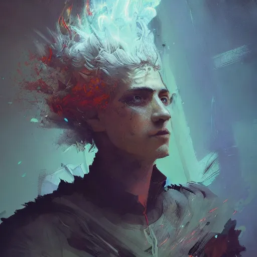 Prompt: !dream Infernopunk Spike Spiegel Magician Portrait portrait portrait Dungeon Exterior Man TheWitcher3WildHunt TheElderScrollsOblivion Cover Art Face Head Eyes Snack Warlock Wearing Flame Vest Ismail Inceoglu Arnold Bocklin Jakub Rebelka dug stanat Anime Brushstrokes Oil Painting Impasto