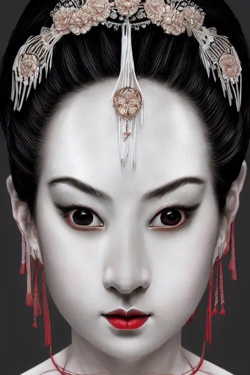 Image similar to hyperrealistic photography of a highly detailed and symmetrical gorgeous geisha female ballerina in the style of vargas and wlop, highly detailed, face symmetry, masterpiece, award - winning, sharp focus, intricate concept art, ambient lighting, 8 k, artstation