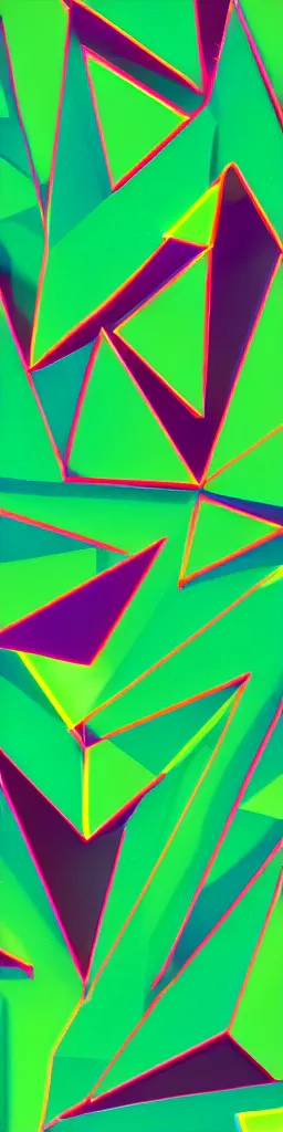 Image similar to neon green pattern, fragmented shapes, triangles, squares, right angles, glowing, sharp edges, straight lines,