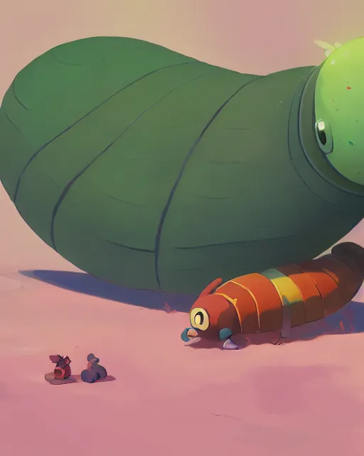 Image similar to a giant caterpillar taking a bath, cory loftis, james gilleard, atey ghailan, makoto shinkai, goro fujita, marco bucci, character art, rim light, exquisite lighting, clear focus, very coherent, plain background, soft painting