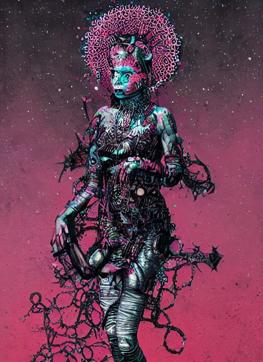 Prompt: Diselpunk goddess painting by Dan Hillier, trending on artstation, artstationHD, artstationHQ, 4k, 8k