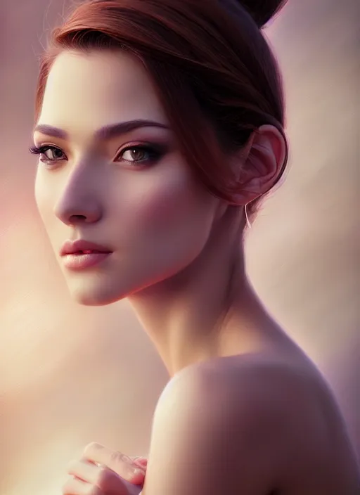 Image similar to photo of a gorgeous young woman in the style of stefan kostic, realistic, sharp focus, 8k high definition, insanely detailed, intricate, elegant, art by stanley lau and artgerm