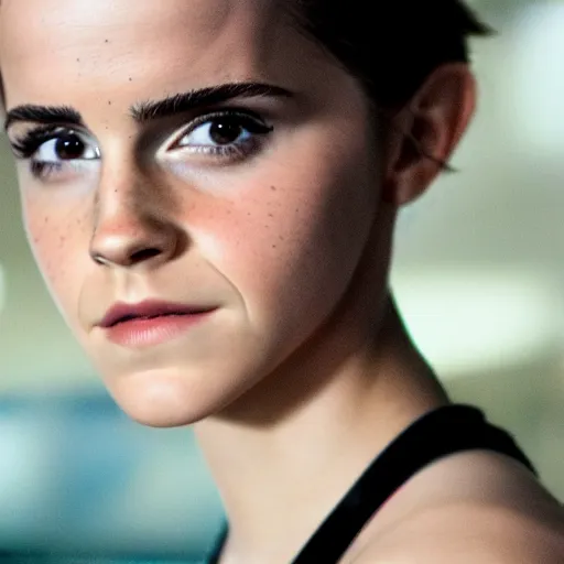 Prompt: Emma Watson as the Terminator, movie scene, XF IQ4, 50mm, F1.4, studio lighting, professional, 8K, Look at all that detail!, Dolby Vision, UHD