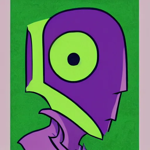 Image similar to a one eyed green and purple alien holding up a political poster about aliens in front of his body, its expression is indifferent, the edges have a stylistic blur, photorealistic, high - res, incredibly detail, vortex