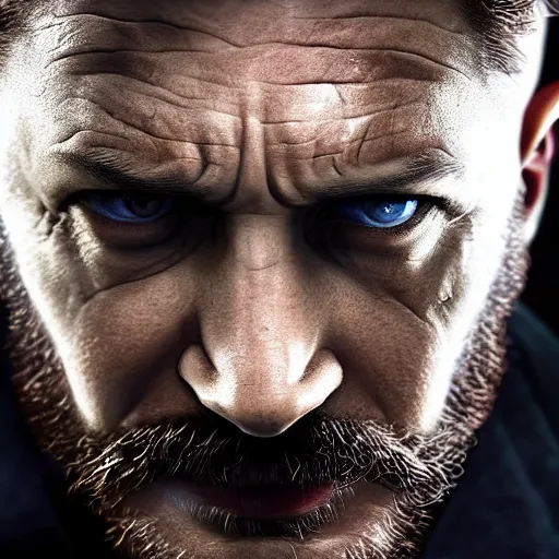 Image similar to Tom Hardy as wolverine 4K quality Photorealism