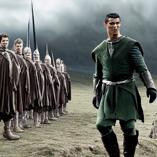 Image similar to a still of cristiano ronaldo in the lord of the rings