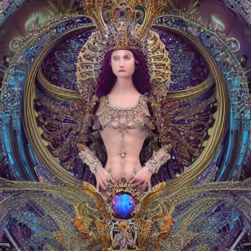 Image similar to queen of heaven, ornate and intricate, hyper detailed, stunning, surreal, 4 k, octane render