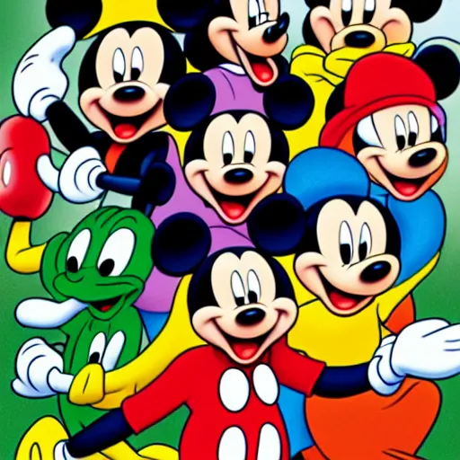 Image similar to mickey mouse in the style of Boys Club by Matt Furie