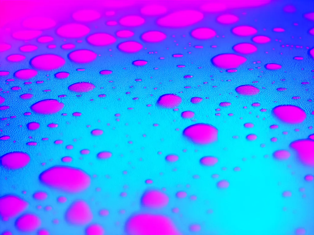 Image similar to a beautiful blue and pink 3 d geometrically printed liquid droplets melting into each other psychedelic, dripping black iridescent liquid, confident, moody, dramatic, introspective, 4 k, trending on artstation, photorealistic, volumetric lighting, octane render