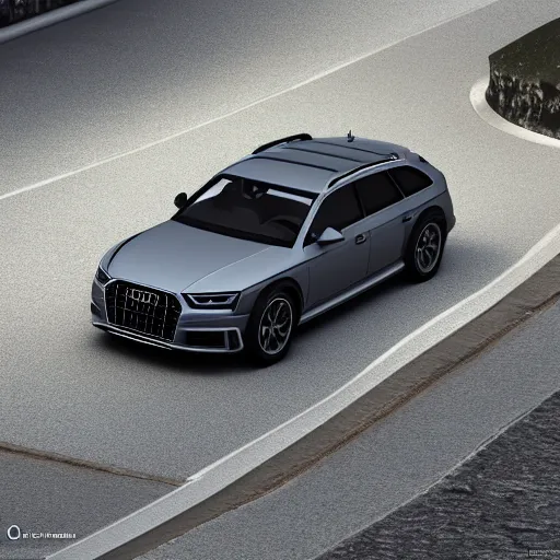 Prompt: audi a 4 quattro allroad ray - tracing render, unreal engine, 3 d, atmospheric light, godrays, award - winning, maya, blender