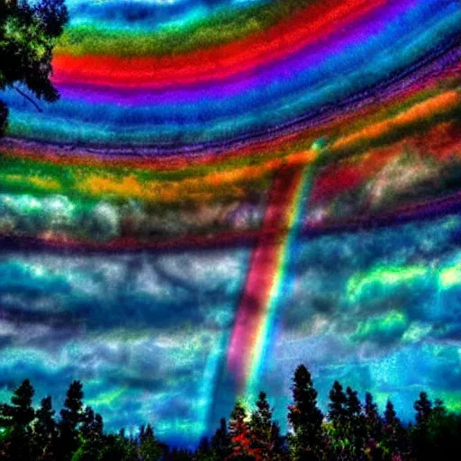 Image similar to rainbow cosmic forest