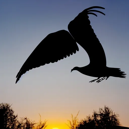 Image similar to silhouette of a human and a dove flying