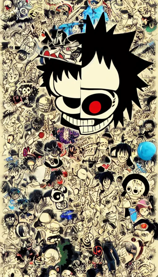 Image similar to techno artwork, by eiichiro oda