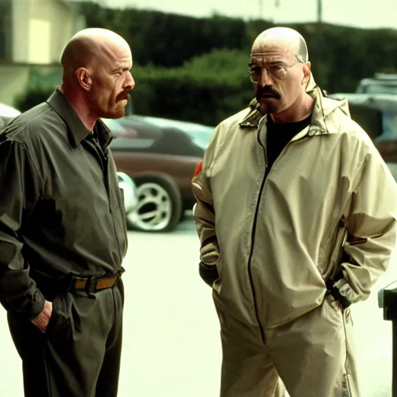 Image similar to Still of Walter White in The Sopranos talking to Tony Soprano