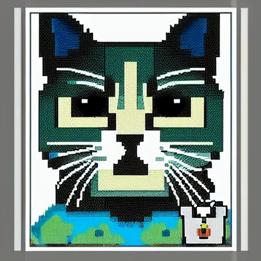 Image similar to pixel art of a cat