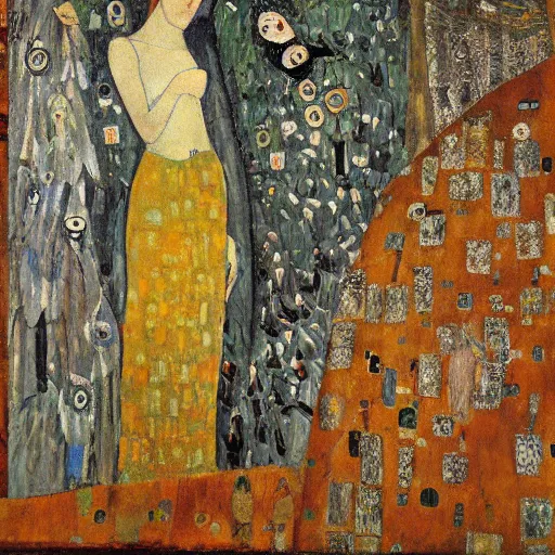 Image similar to birds, modigliani, intricate detail, klimt, whistler,