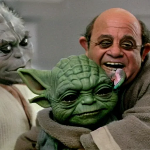 Prompt: danny devito plays yoda, scene from empire strikes back