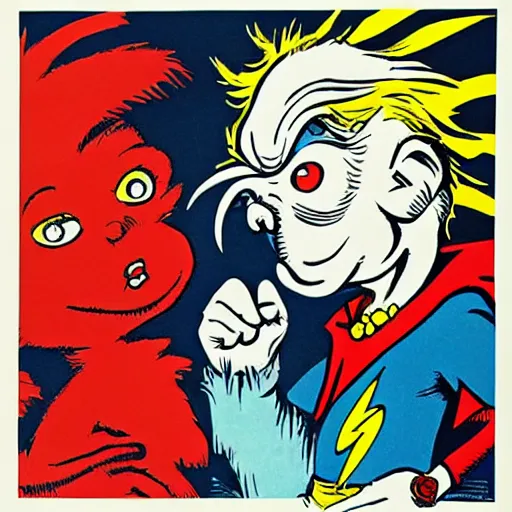 Image similar to Portrait of the Flash by Shepard Fairey and Maurice Sendak and Dr Seuss