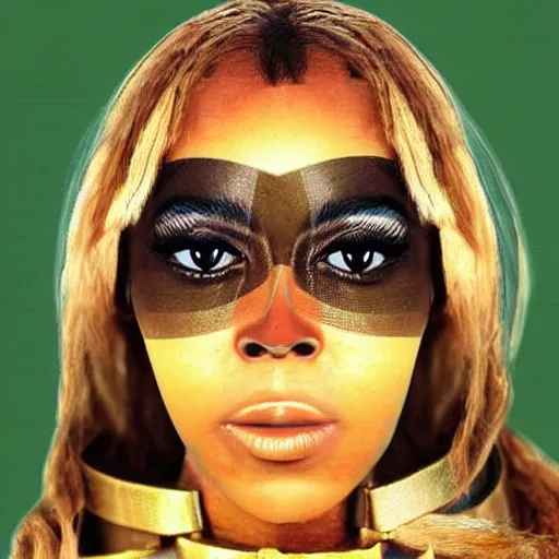 Image similar to bee with human face looking like beyonce