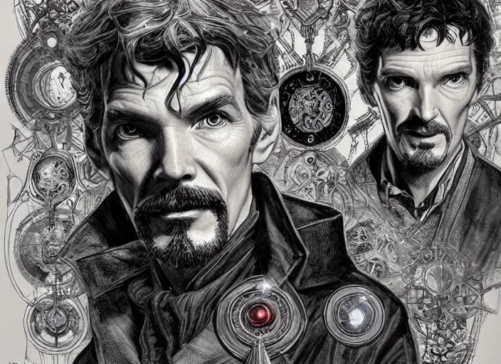 Image similar to a highly detailed [ doctor who ] portrait of stephen strange, james gurney, james jean