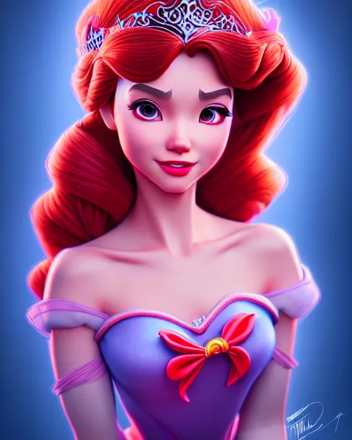 Prompt: richly detailed color illustration of a disney-princess-con-artist illustrated by Artgerm and Mina Petrovic and Timothy Kong and Marina Federovna. 3D shadowing