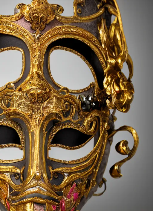 Image similar to closeup of A beautiful woman in an ornate Venice Carnival Mask, 8K, octane render, 8K,