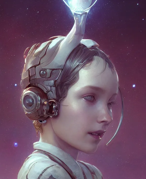 Image similar to simplicity, portrait of a adorable childlike alien insect, milky way environment, ultra realistic, concept art, intricate details, cheerful, highly detailed, photorealistic, octane render, 8 k, unreal engine. art by artgerm and greg rutkowski and alphonse mucha