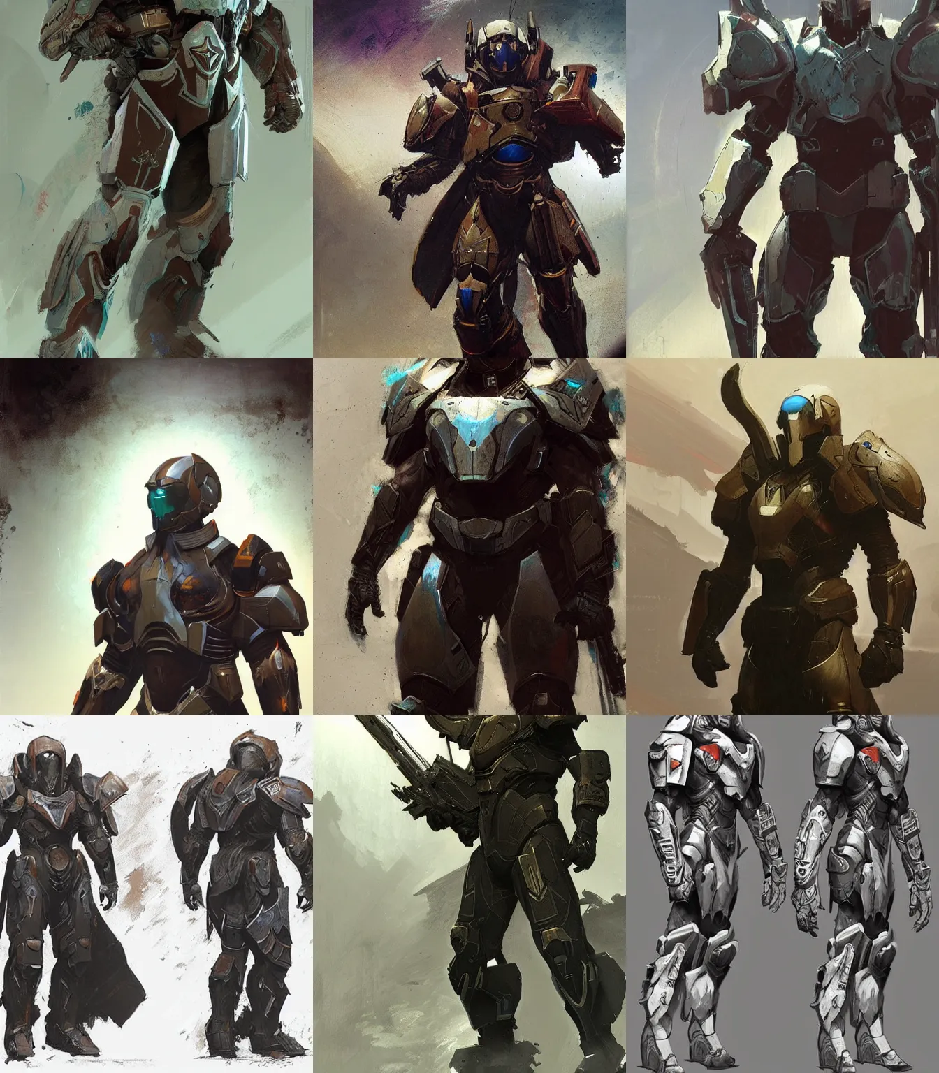 Prompt: Destiny Titan video game armor concept art, muted colors, intricate painting, by Craig Mullins, artstation, hyper detailed, cinematic