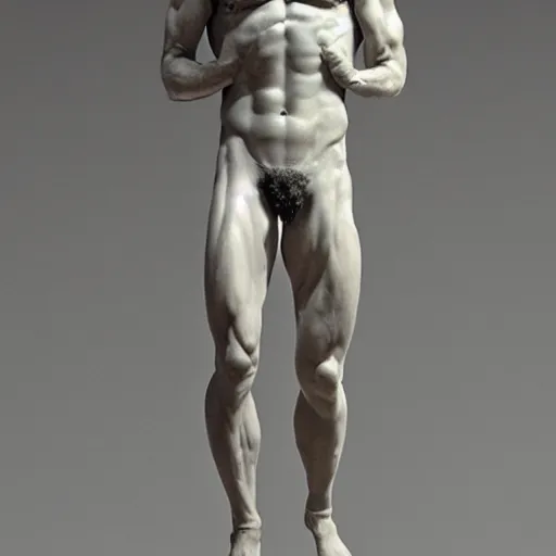 Prompt: hellenic marble sculpture of Nicolas Cage, realistic human anatomy sculpture, detailed anatomy, perfect anatomy, intricate sculpture, chiseled muscles, godlike